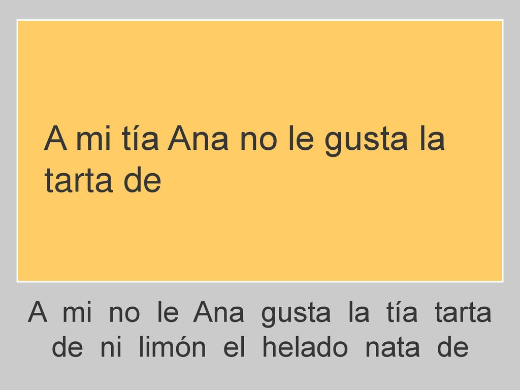 A mi tía Ana no le gusta la tarta de