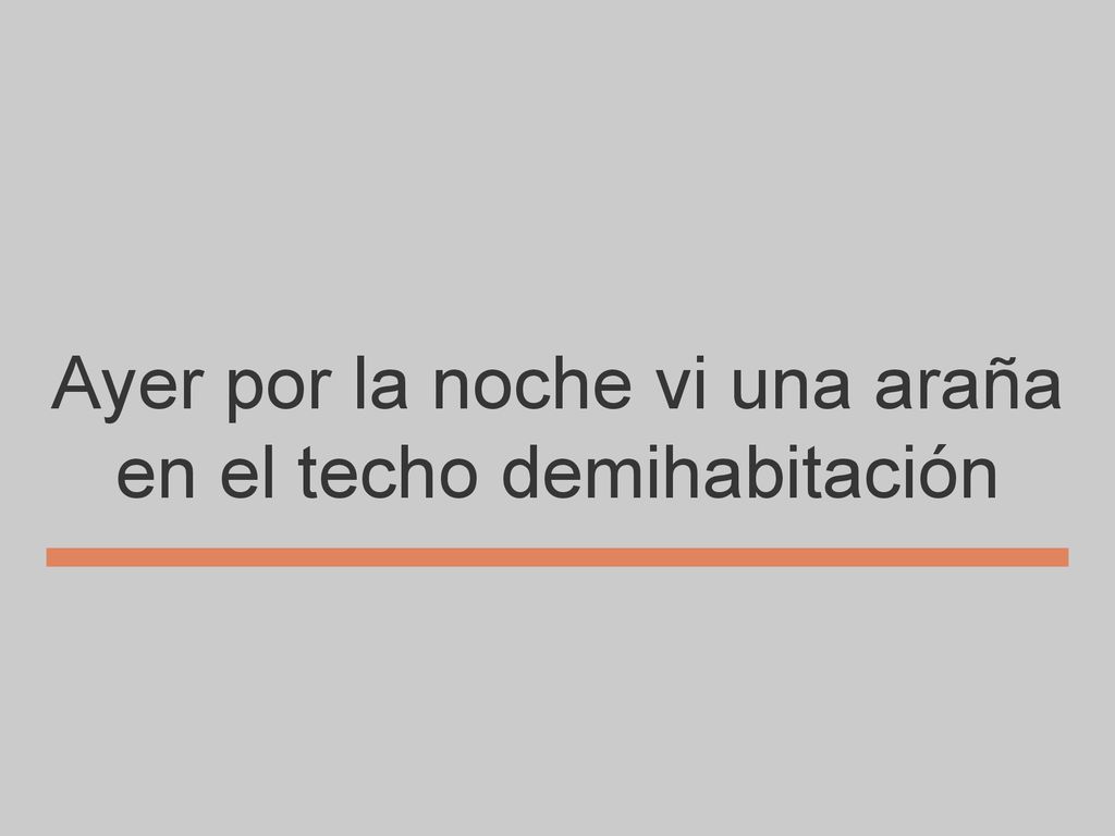 Ayer por la noche vi una araña en el techo demihabitación