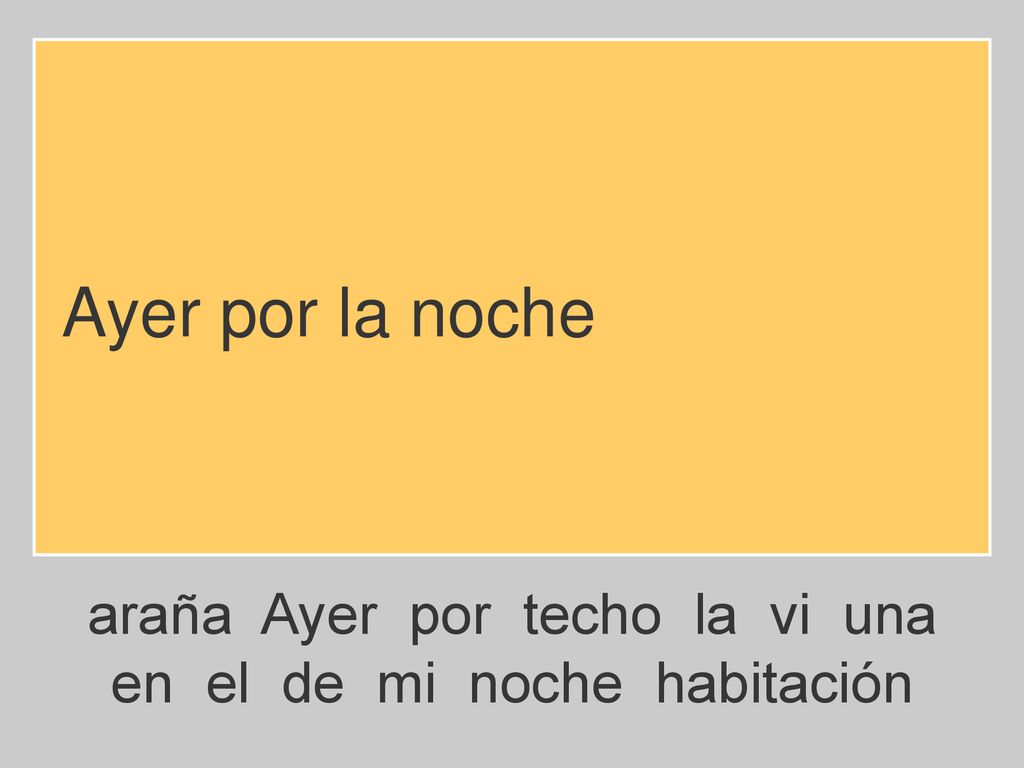 Ayer por la noche araña Ayer por techo la vi una