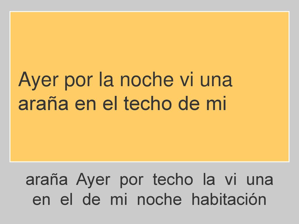 Ayer por la noche vi una araña en el techo de mi