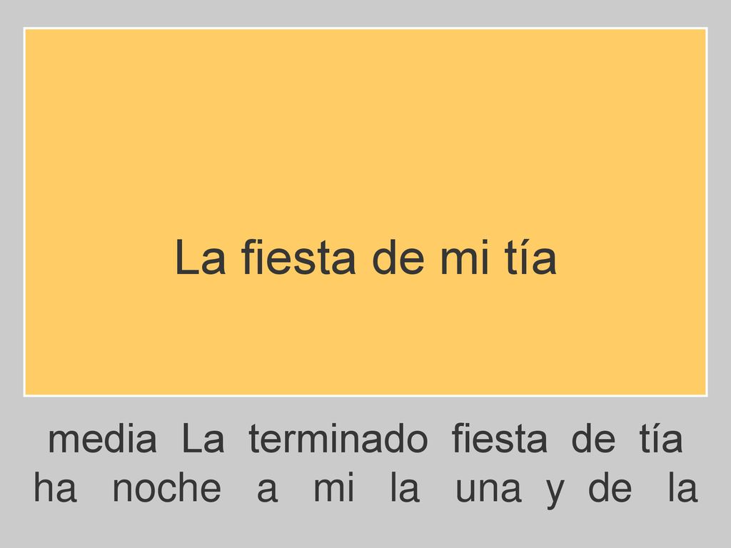 La fiesta de mi tía media La terminado fiesta de tía