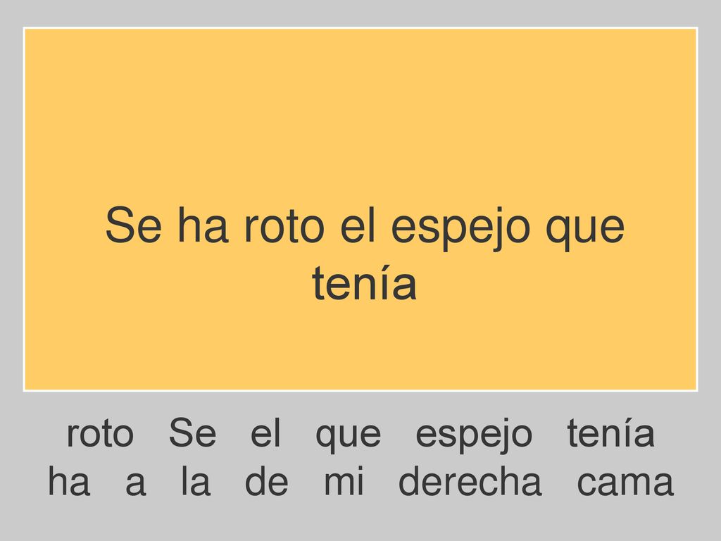 Se ha roto el espejo que tenía roto Se el que espejo tenía