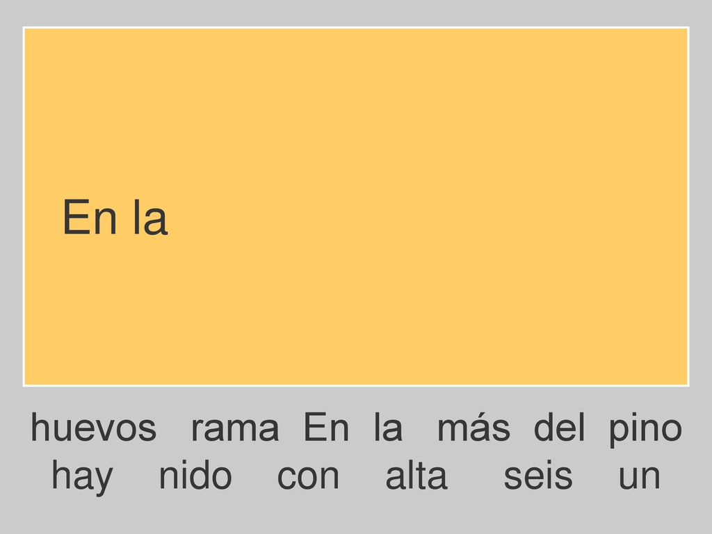 En la huevos rama En la más del pino hay nido con alta seis un