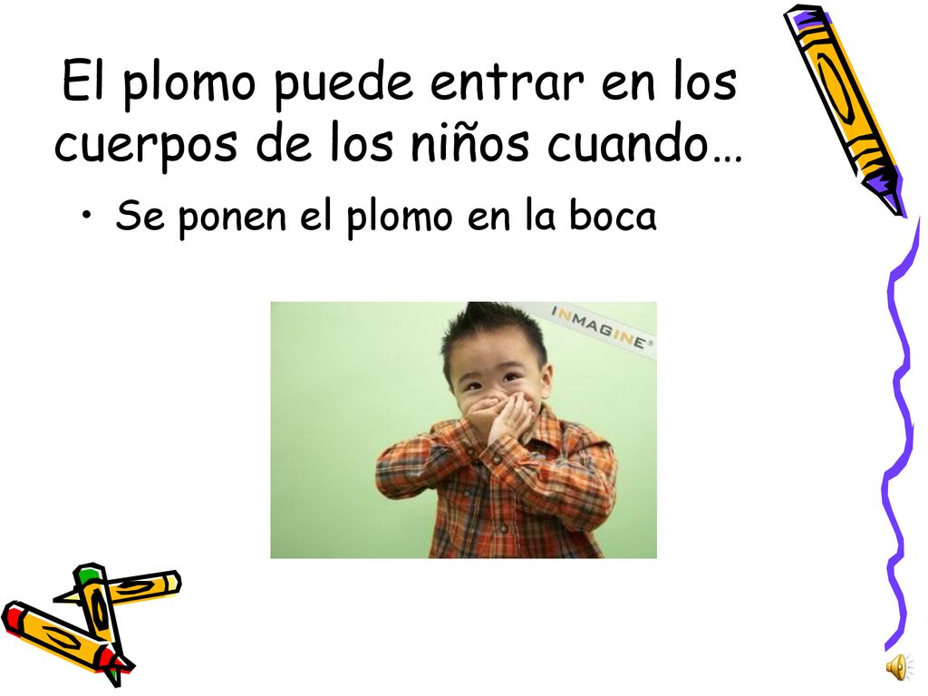 El plomo puede entrar en los cuerpos de los niños cuando…