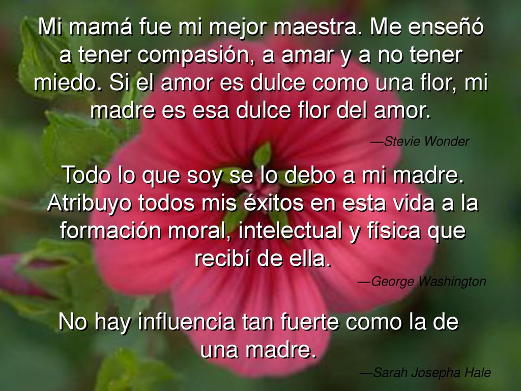 No hay influencia tan fuerte como la de una madre.