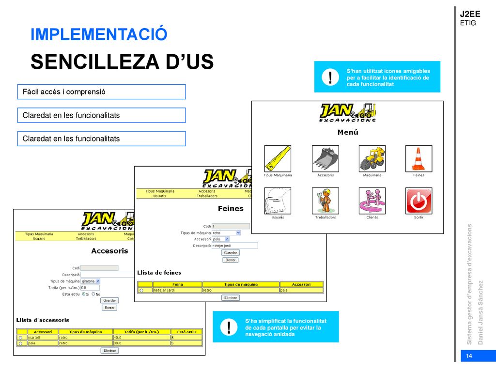 SENCILLEZA D’US IMPLEMENTACIÓ ! ! J2EE Fàcil accés i comprensió