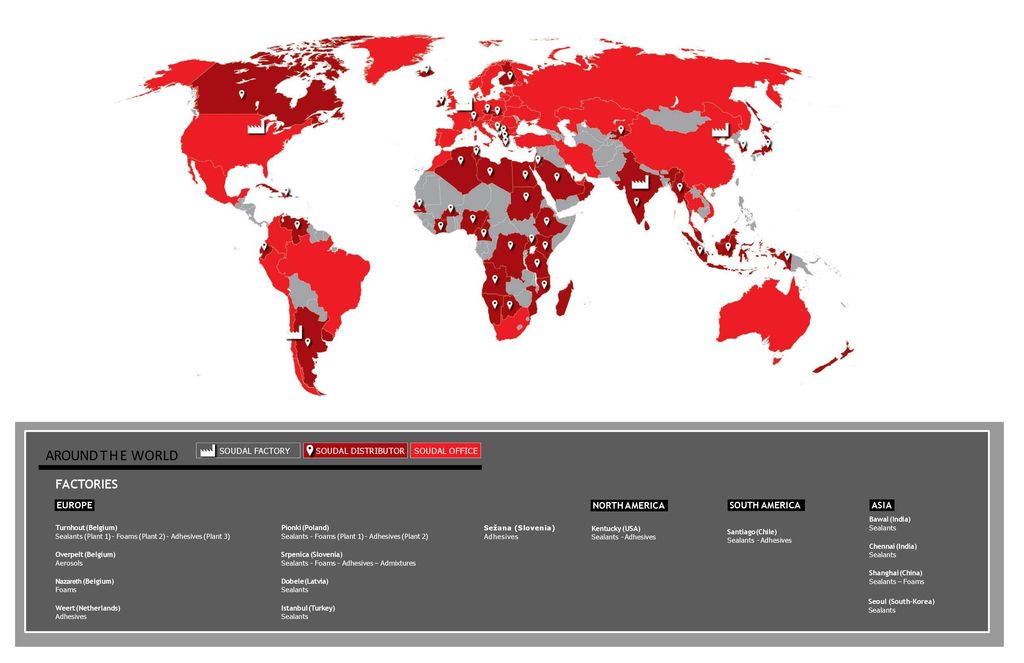 AROUND THE WORLD FACTORIES EUROPE NORTH AMERICA SOUTH AMERICA ASIA