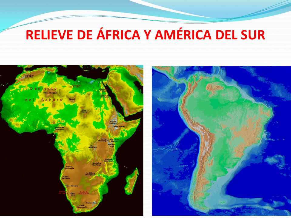 RELIEVE DE ÁFRICA Y AMÉRICA DEL SUR