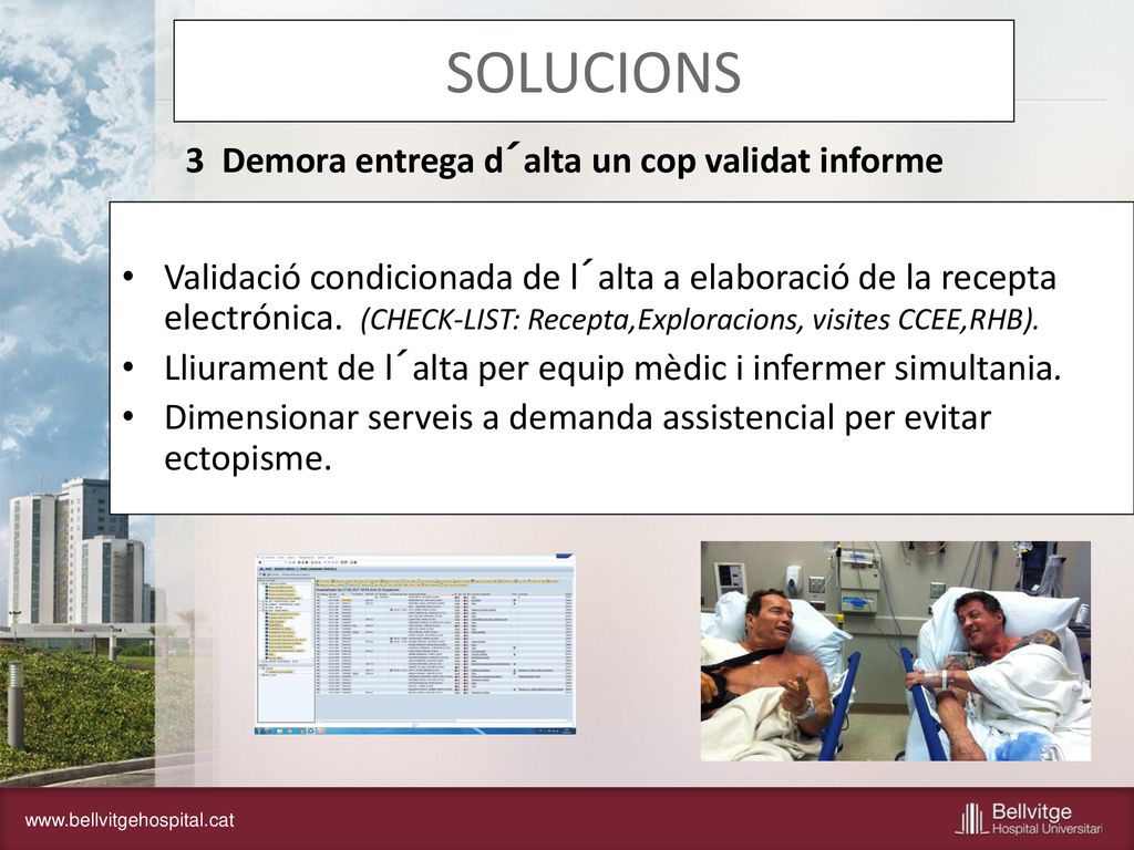 SOLUCIONS 3 Demora entrega d´alta un cop validat informe