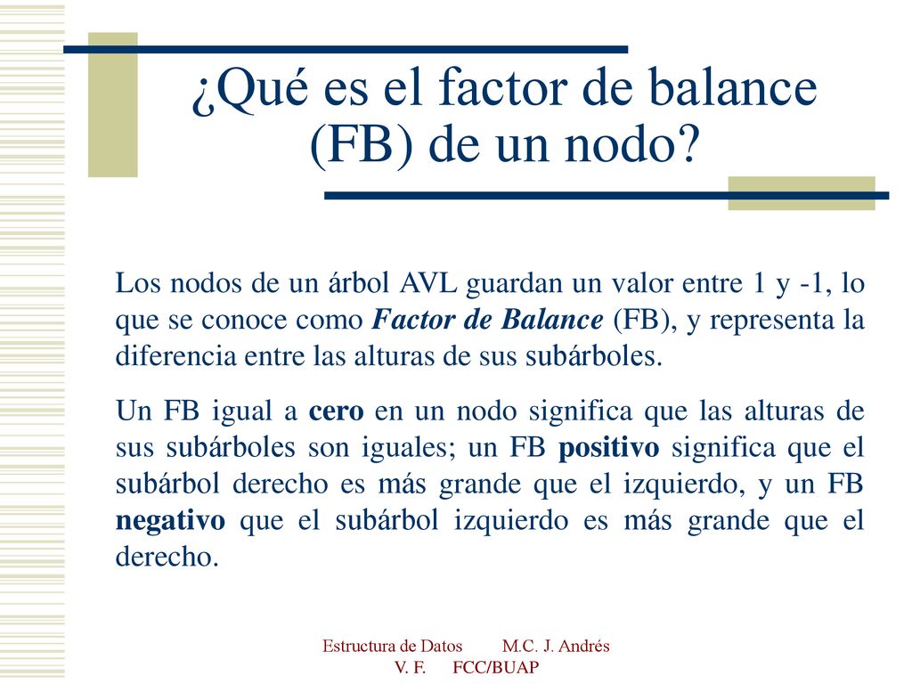 ¿Qué es el factor de balance (FB) de un nodo