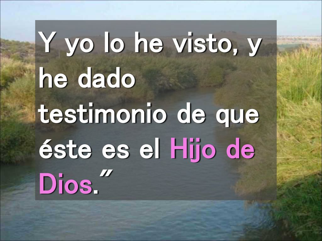 Y yo lo he visto, y he dado testimonio de que éste es el Hijo de Dios