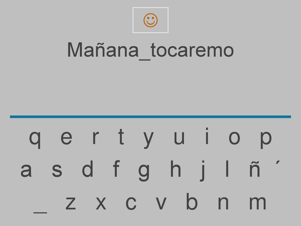 q e r t y u i o p a s d f g h j l ñ ´ _ z x c v b n m Mañana_tocaremo