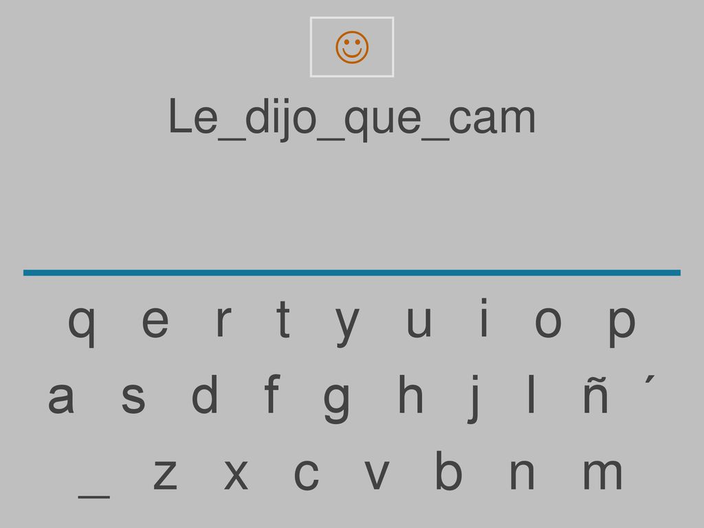 q e r t y u i o p a s d f g h j l ñ ´ _ z x c v b n m Le_dijo_que_cam