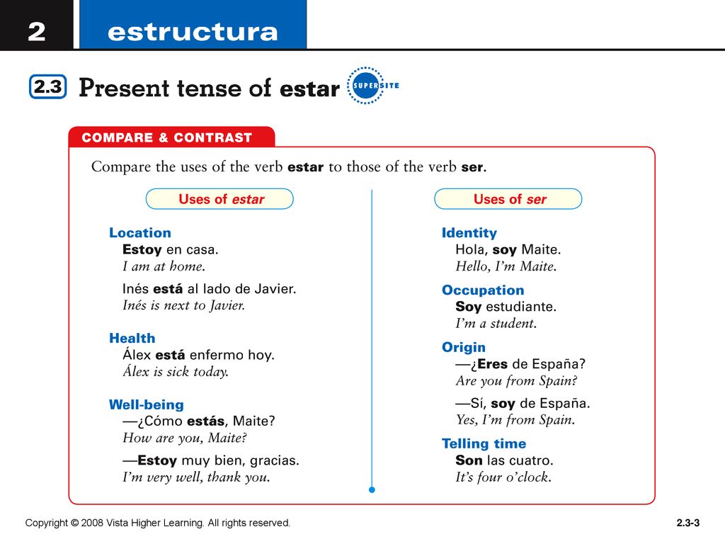 In Lección 1, you learned how to conjugate and use the verb ser (to be ...