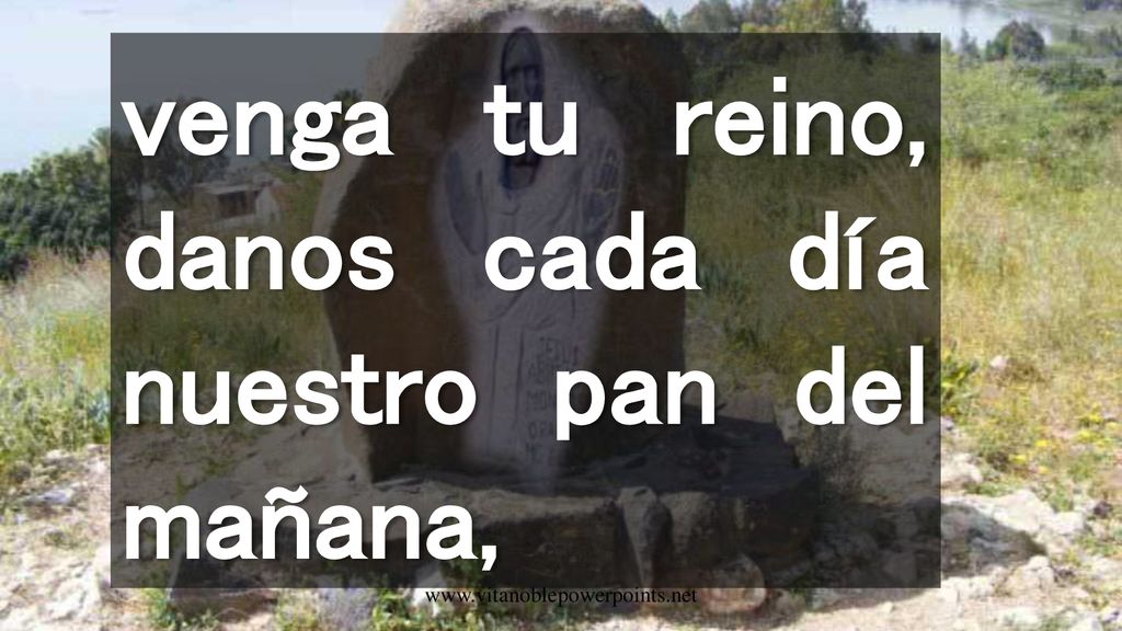 venga tu reino, danos cada día nuestro pan del mañana,
