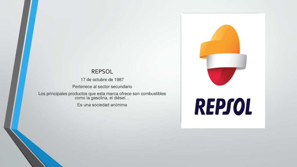 REPSOL 17 de octubre de 1987 Pertenece al sector secundario