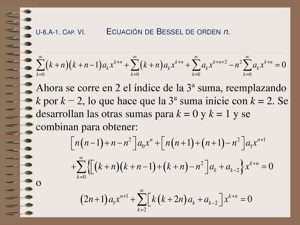 U-6.A-1. Cap. VI. Ecuación de Bessel de orden n.