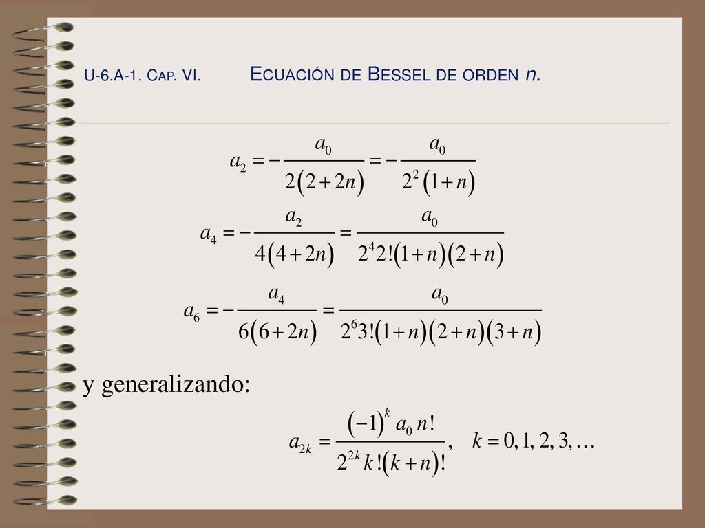 U-6.A-1. Cap. VI. Ecuación de Bessel de orden n.