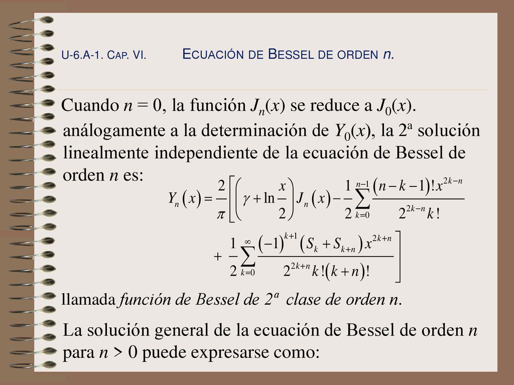 Cuando n = 0, la función Jn(x) se reduce a J0(x).