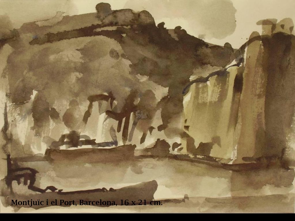 Montjuïc i el Port, Barcelona, 16 x 21 cm.