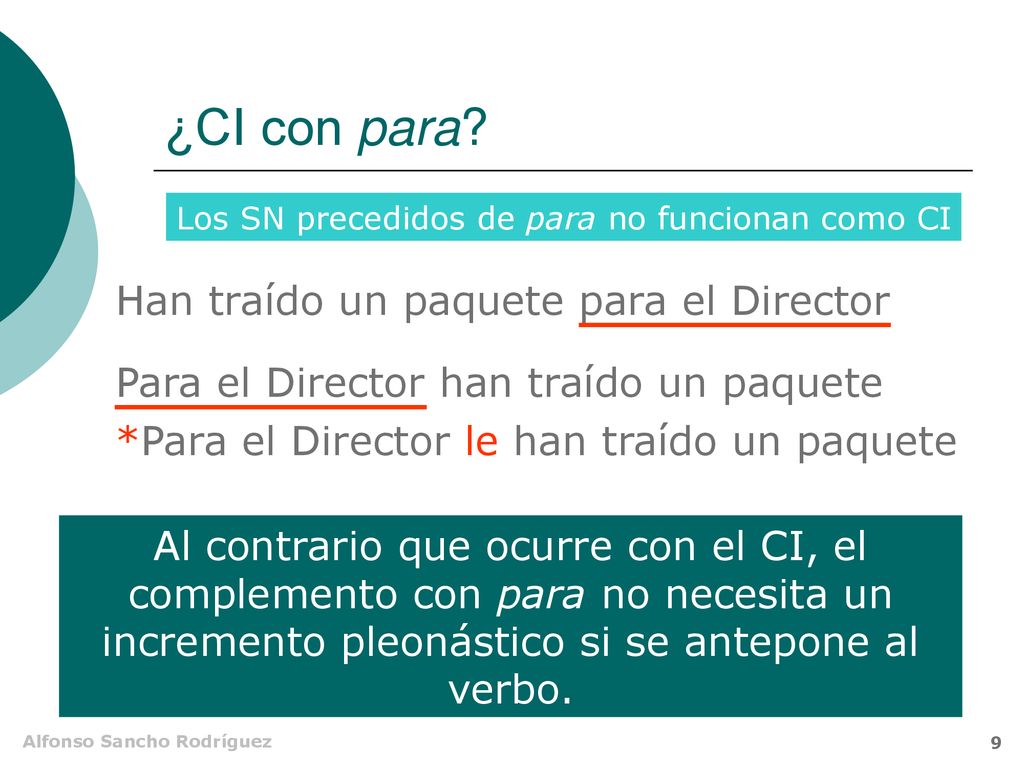 ¿CI con para Han traído un paquete para el Director