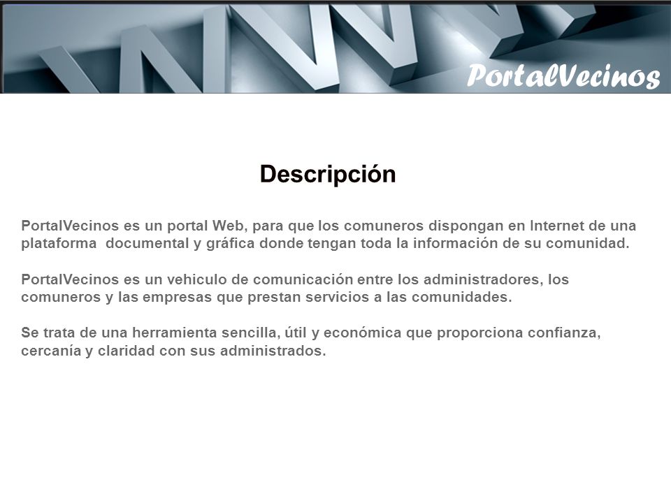PortalVecinos Descripción
