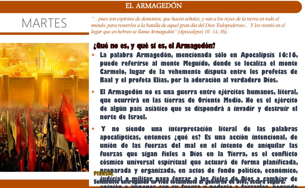 EL ARMAGEDÓN ¿Qué no es, y qué si es, el Armagedón