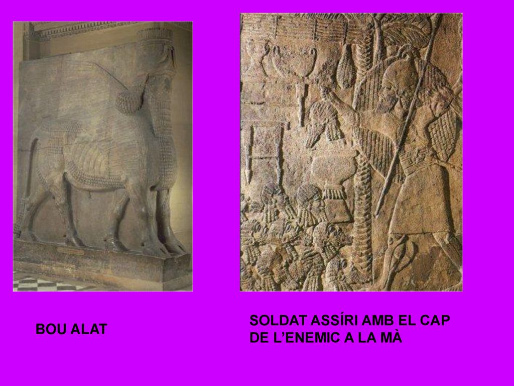 SOLDAT ASSÍRI AMB EL CAP DE L’ENEMIC A LA MÀ