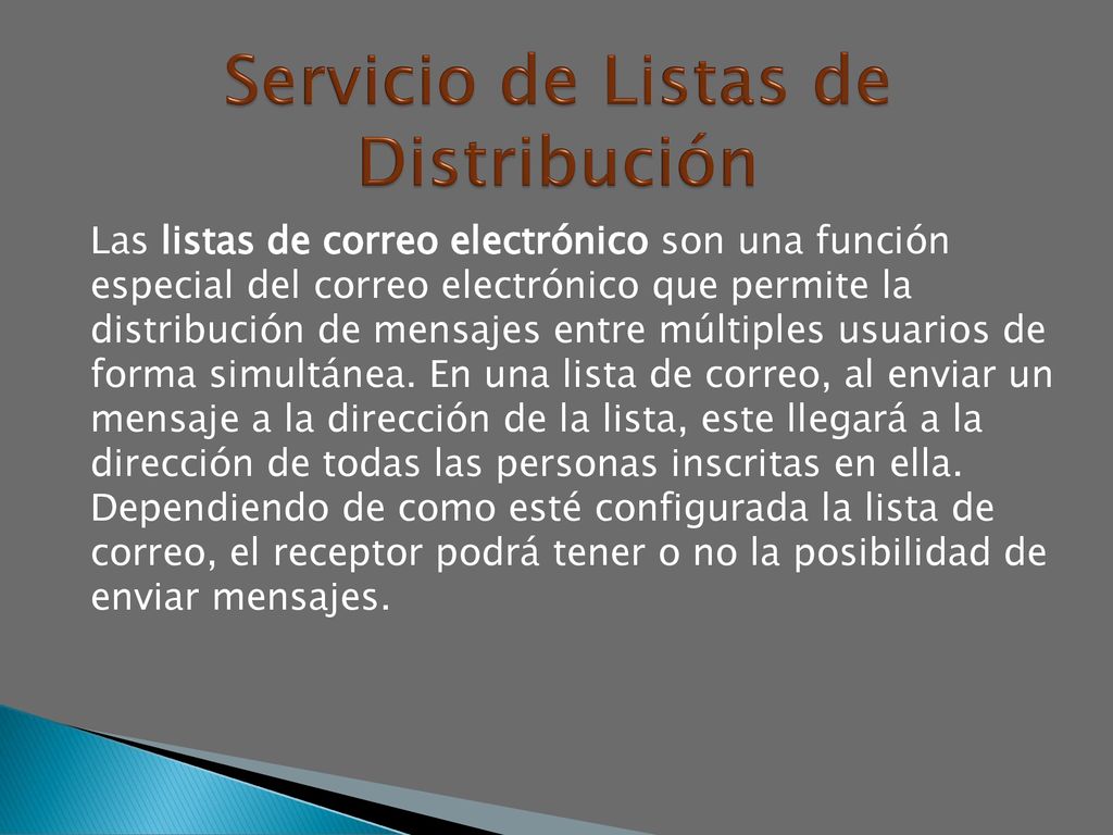 Servicio de Listas de Distribución
