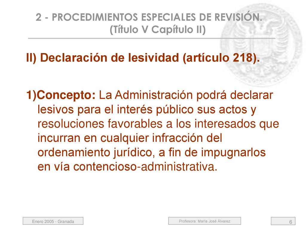 2 - PROCEDIMIENTOS ESPECIALES DE REVISIÓN. (Título V Capítulo II)