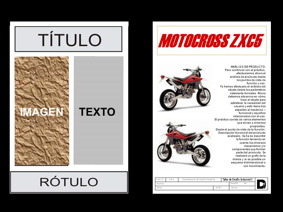 MOTOCROSS ZXC5 IMAGEN TEXTO ANÁLISIS DE PRODUCTO: