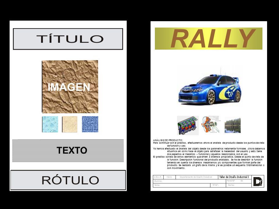 RALLY IMAGEN TEXTO ANÁLISIS DE PRODUCTO: