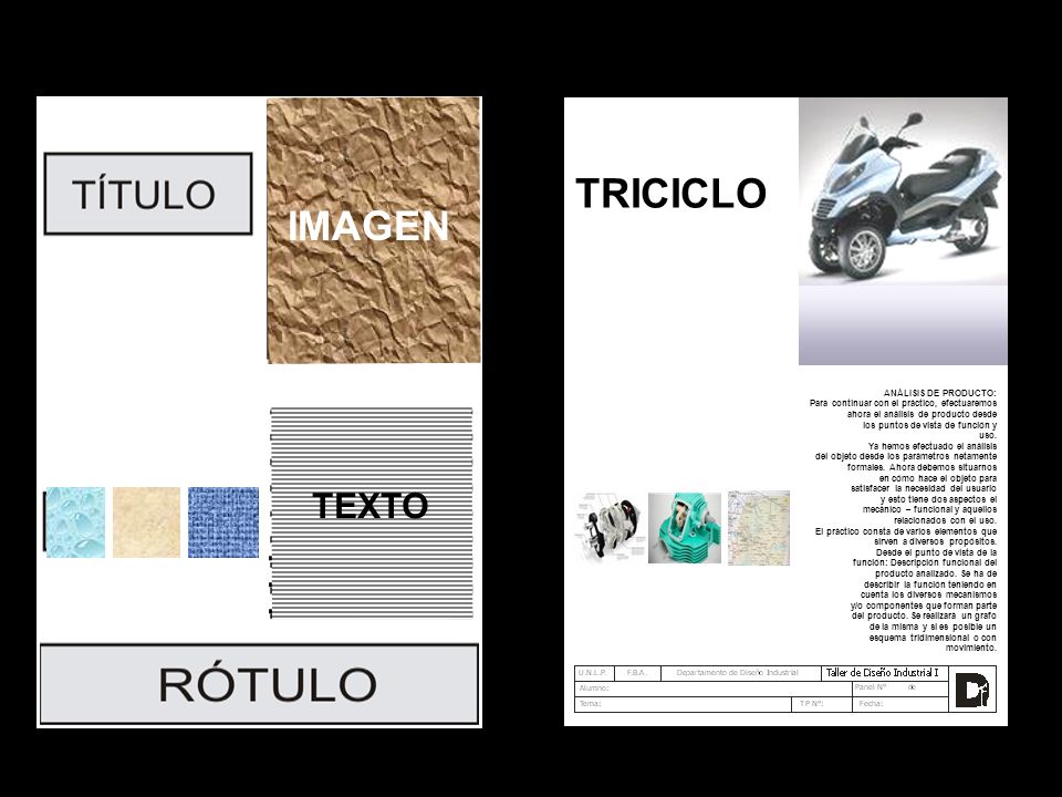 TRICICLO IMAGEN TEXTO ANÁLISIS DE PRODUCTO: