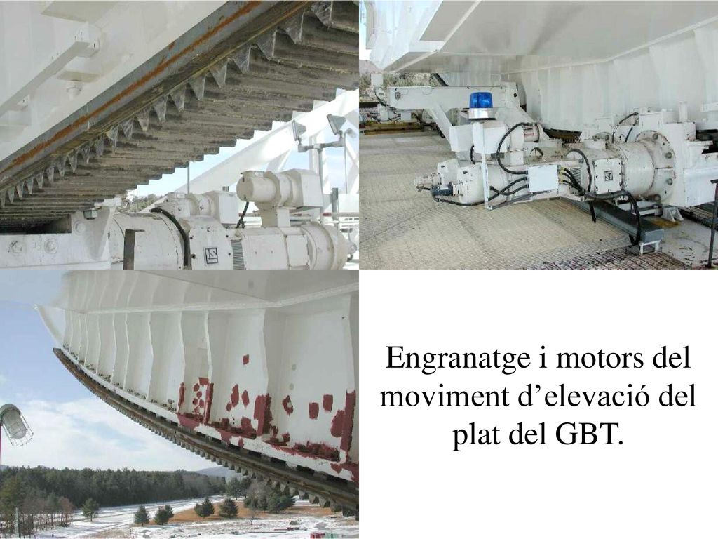 Engranatge i motors del moviment d’elevació del plat del GBT.