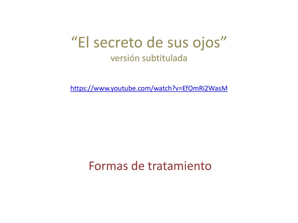 El secreto de sus ojos versión subtitulada   youtube