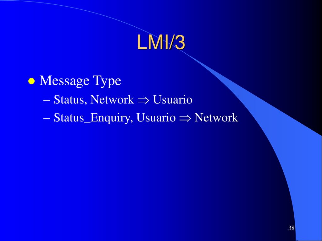 LMI/3 Message Type Status, Network  Usuario