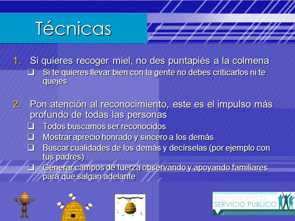 Técnicas Si quieres recoger miel, no des puntapiés a la colmena
