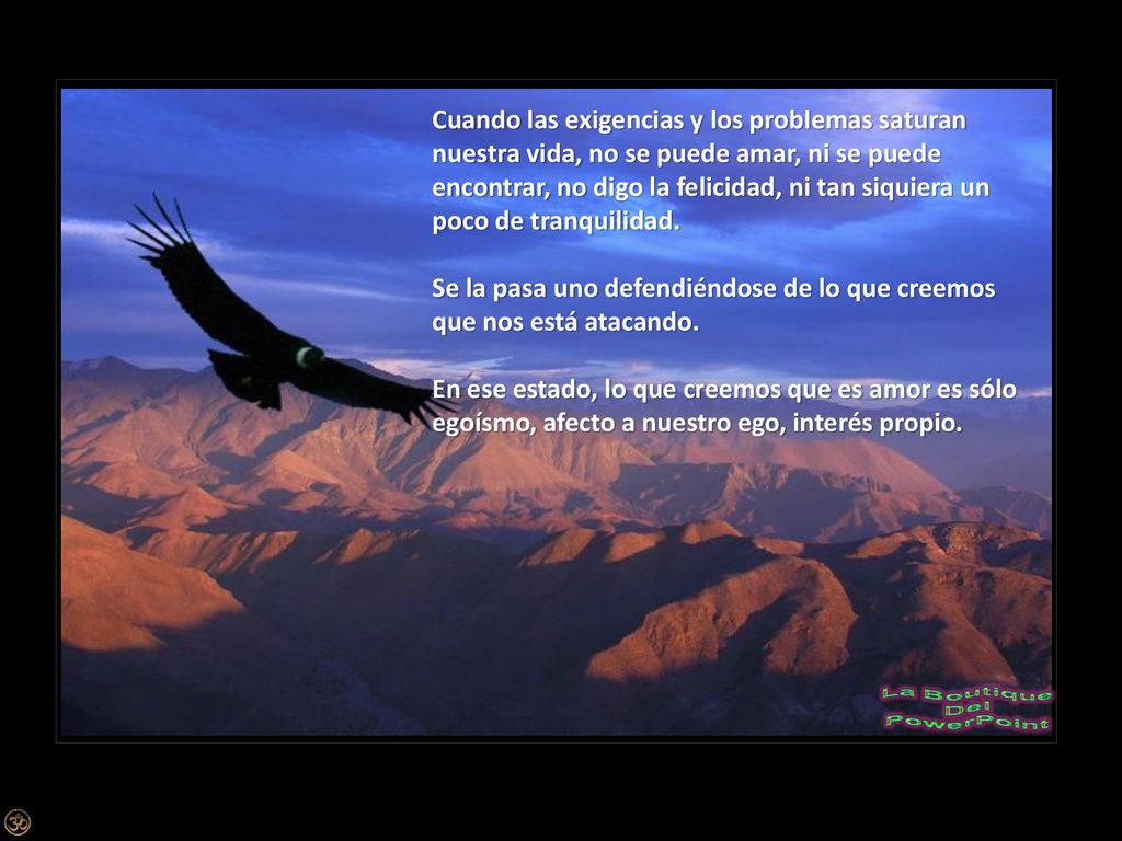 Cuando las exigencias y los problemas saturan nuestra vida, no se puede amar, ni se puede encontrar, no digo la felicidad, ni tan siquiera un poco de tranquilidad.