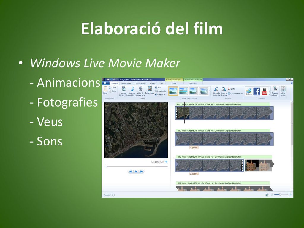 Elaboració del film Windows Live Movie Maker - Animacions