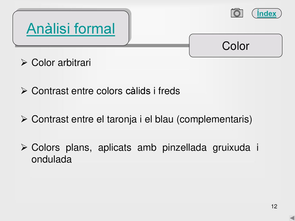 Anàlisi formal Color Color arbitrari
