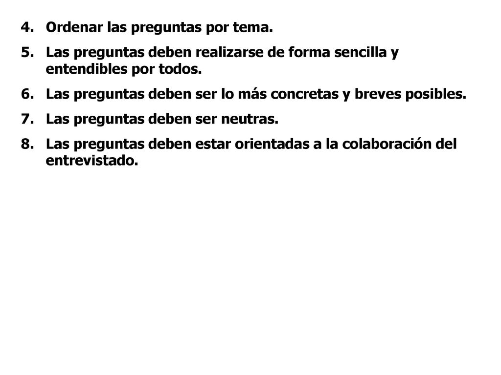 Ordenar las preguntas por tema.