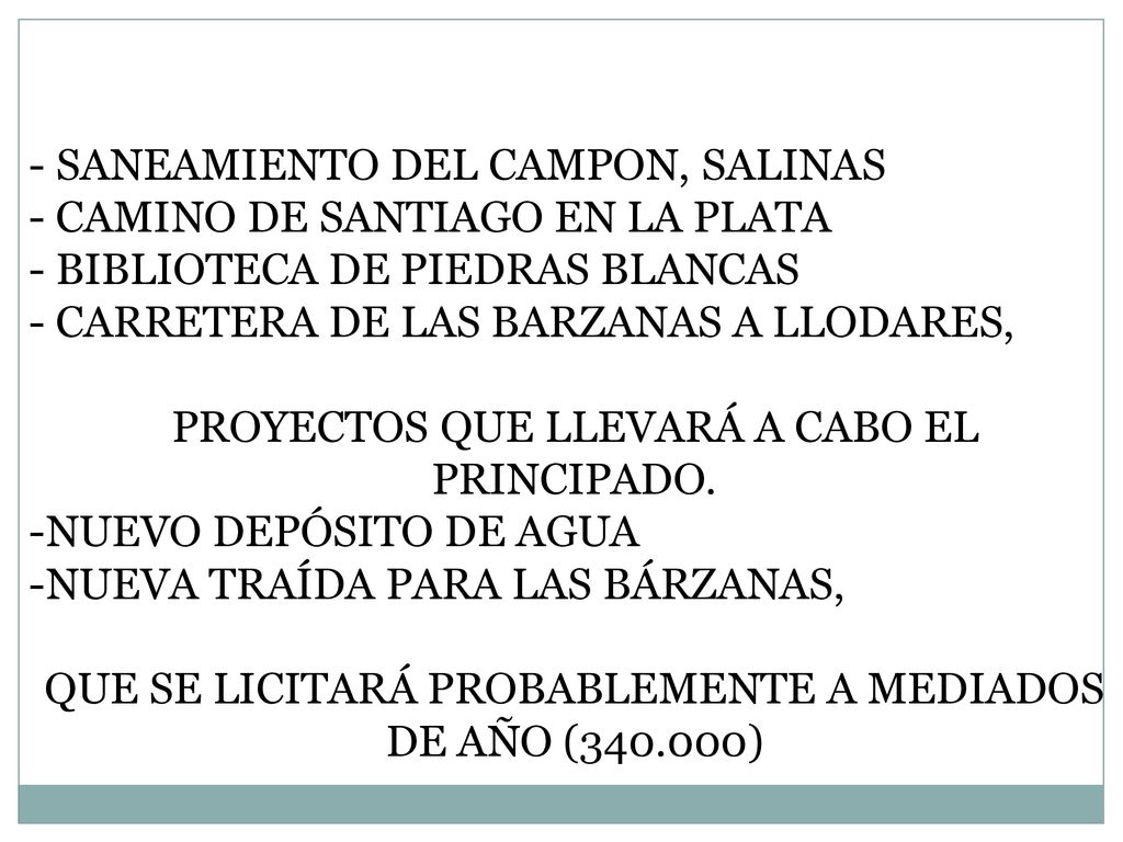 - SANEAMIENTO DEL CAMPON, SALINAS - CAMINO DE SANTIAGO EN LA PLATA