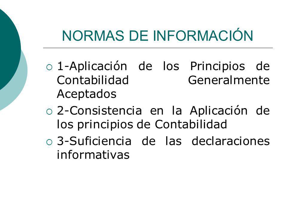 NORMAS DE INFORMACIÓN 1-Aplicación de los Principios de Contabilidad Generalmente Aceptados.