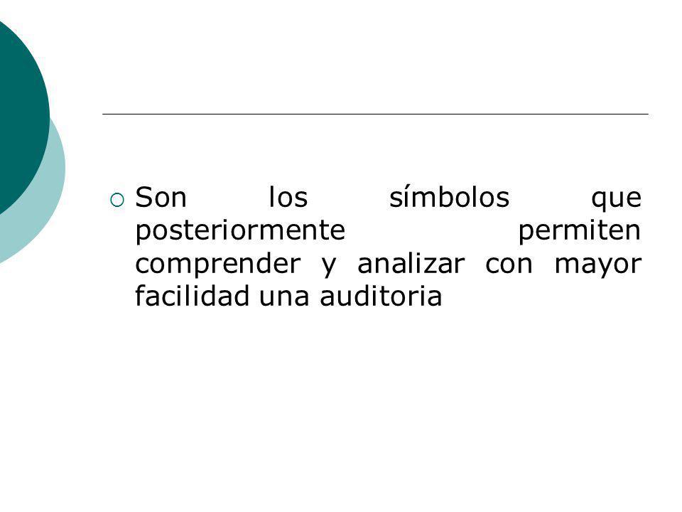 Son los símbolos que posteriormente permiten comprender y analizar con mayor facilidad una auditoria
