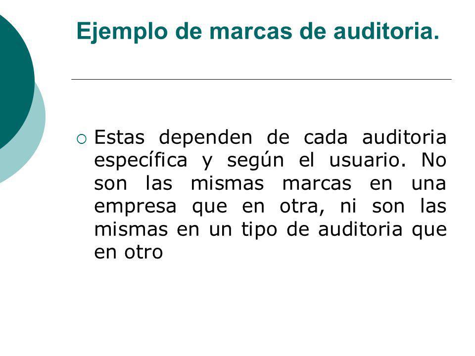 Ejemplo de marcas de auditoria.