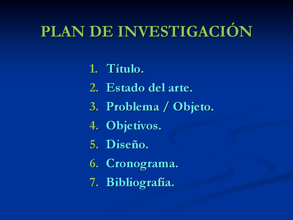 PLAN DE INVESTIGACIÓN Título. Estado del arte. Problema / Objeto.