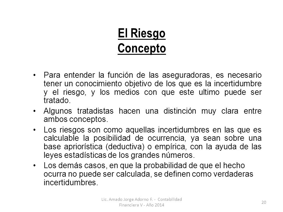 Lic. Amado Jorge Adorno F. - Contabilidad Financiera V - Año 2014