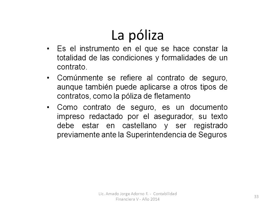 Lic. Amado Jorge Adorno F. - Contabilidad Financiera V - Año 2014
