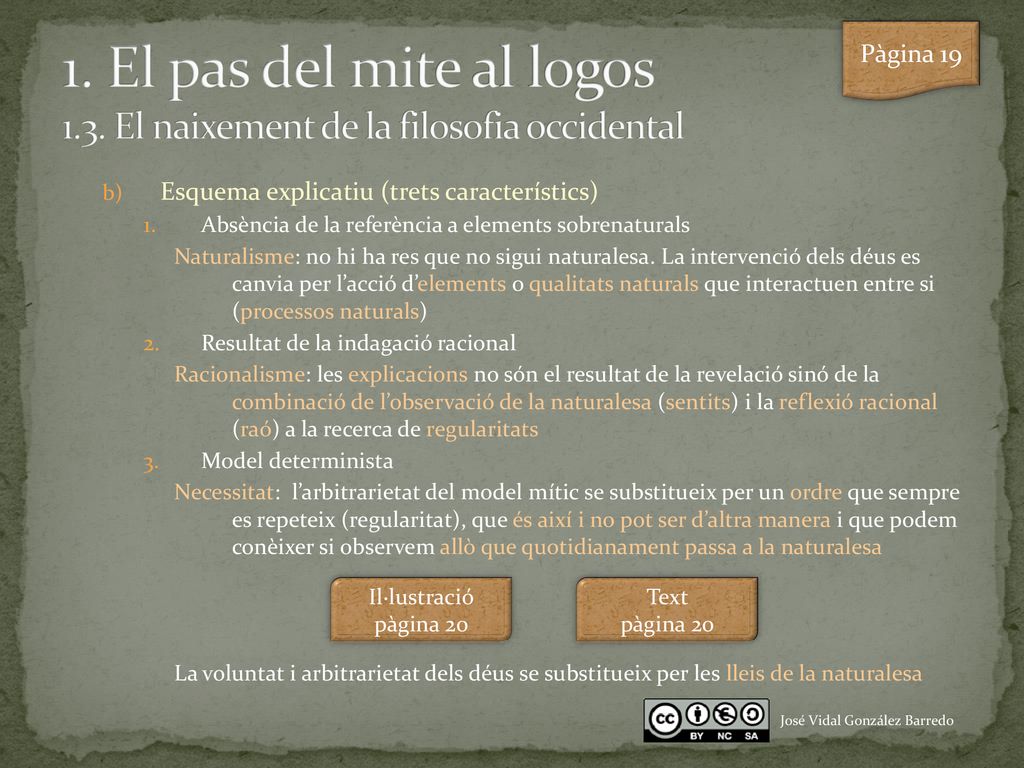 1. El pas del mite al logos 1.3. El naixement de la filosofia occidental