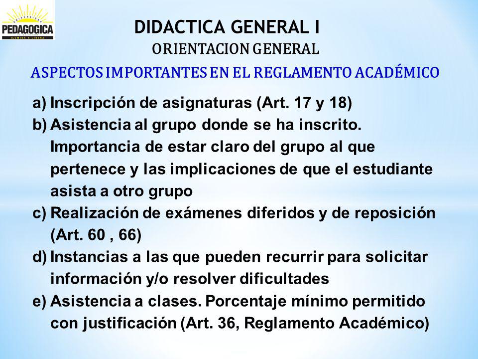 Didactica General I ORIENTACION GENERAL